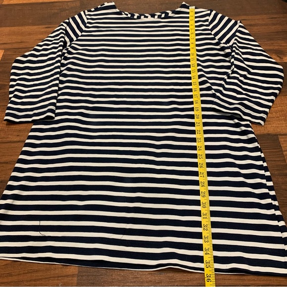 Free Assembly XXL  Blue/White Women's Striped Super Soft Mini T-Shirt Dress - Picture 6 of 10